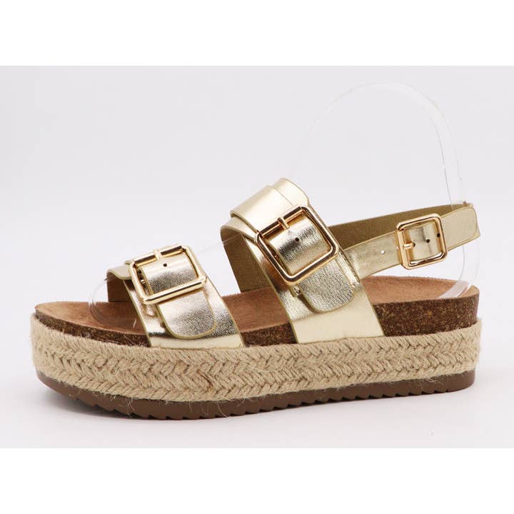 Mars Sky Shoes Wholesale - Wholesale Sandals - Women's - Bamboo BRAKE-07 Espadrille Cork Sole Double Buckle Sandals1