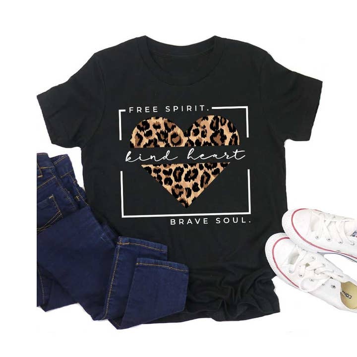 Free Spirit Kind Heart Kids Graphic Tee for wholesale by Kids By Kissed Apparel