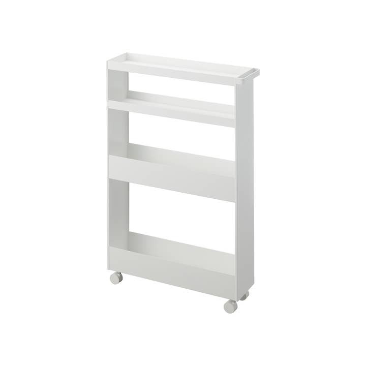Yamazaki Home - Wholesale Free Standing Shelf - Slim Rolling Wagon (31.7" H) - Steel
