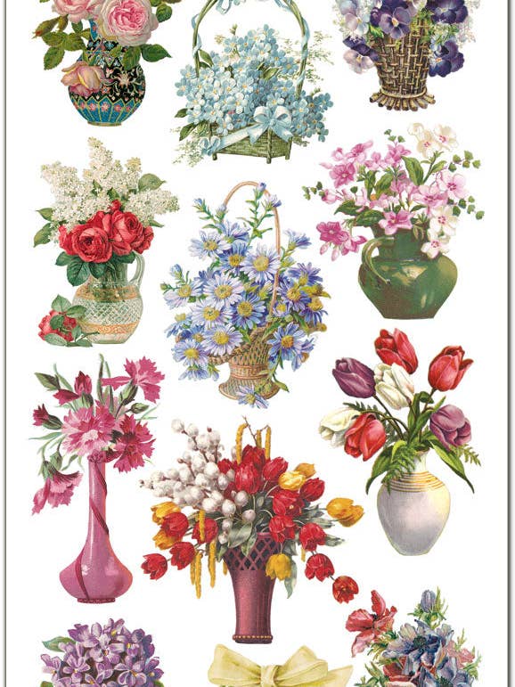 Bouquet of Flowers Vase-klistermærker for engroshandel hos Violette Stickers