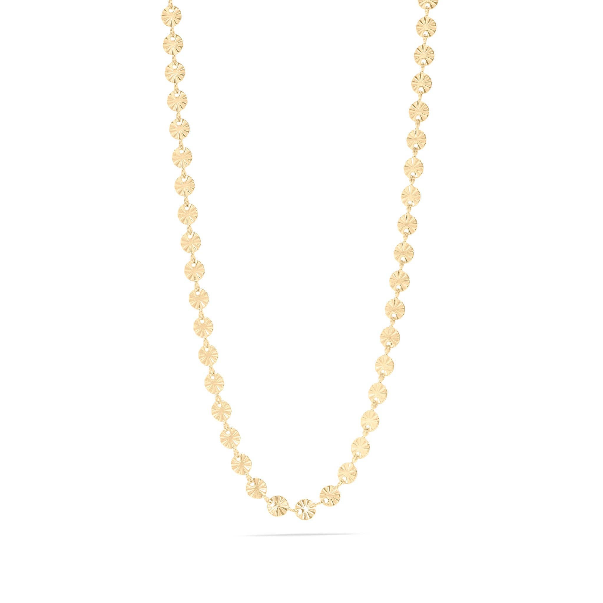 WJW - Wholesale Link & Chain Necklace - 18K Gold PVD Stainless Steel Sunburst Chain Necklace2