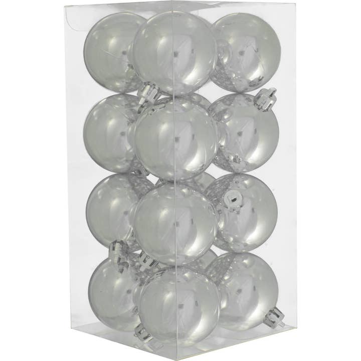 Lee Display - Wholesale Ornament Set - Shiny Silver Ball Ornaments2