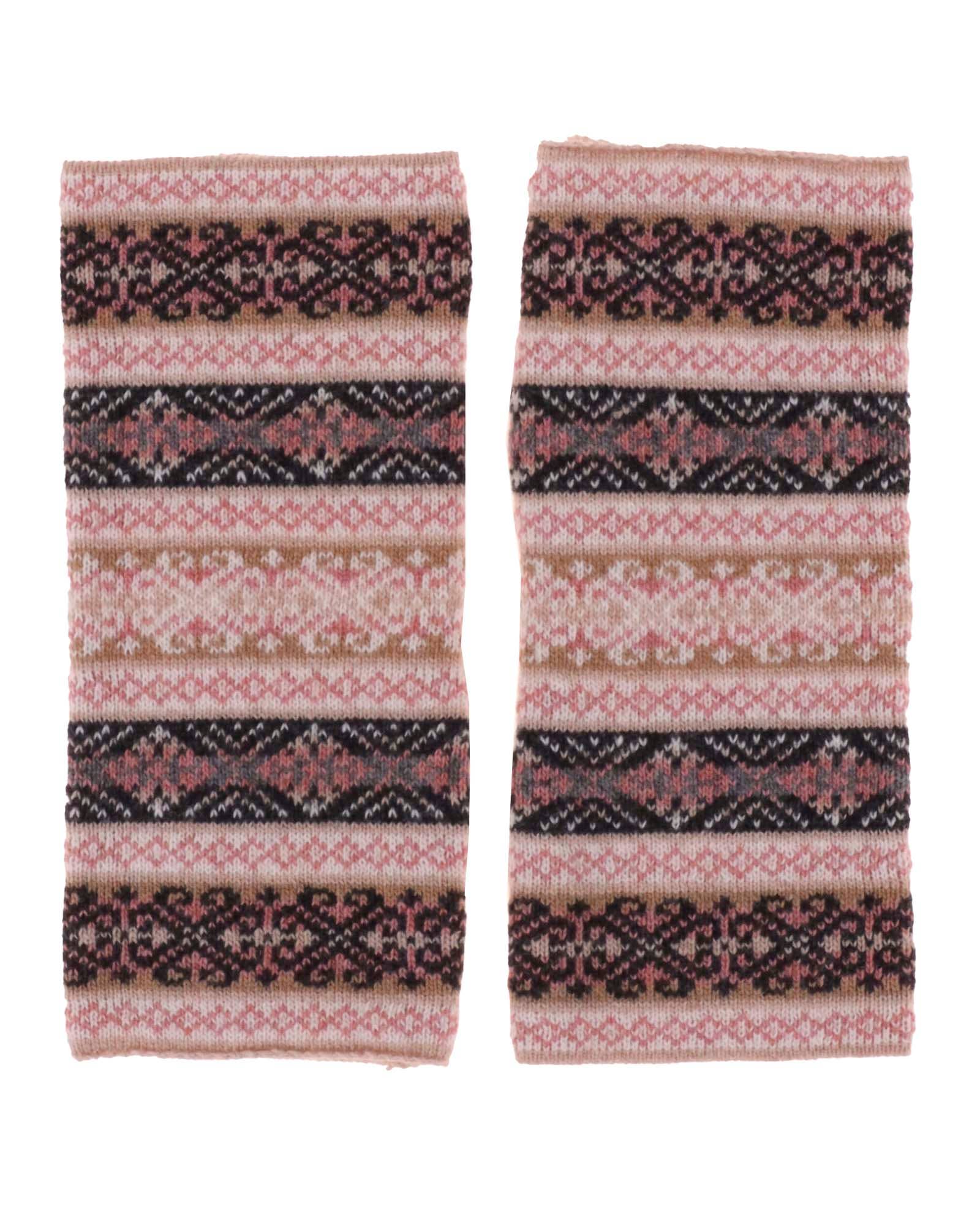 Cadenza Italy Ltd – wholesale Hand warmer – Cashmere Blend Fairisle Wrist Warmers1