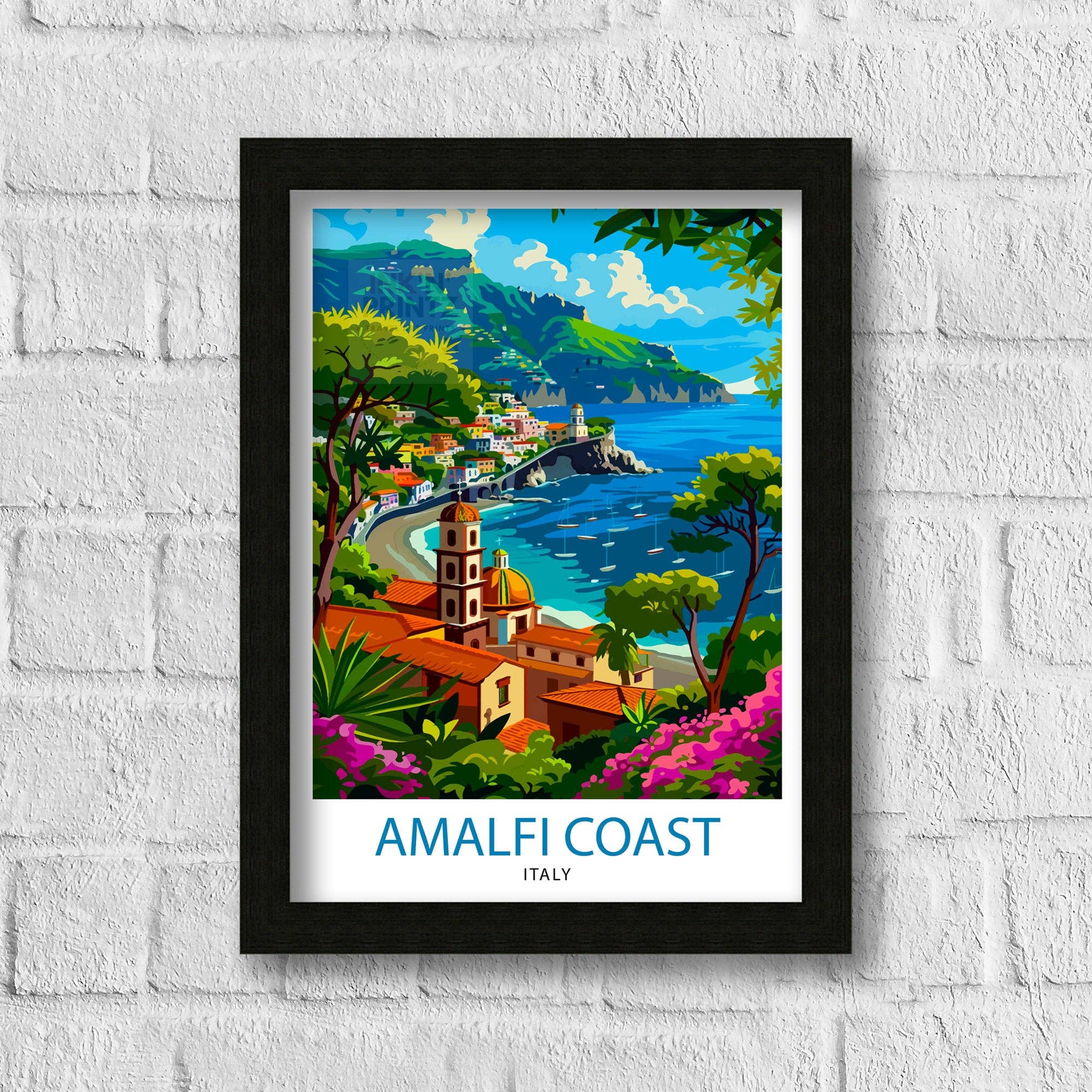 InkNPrintz – wholesale Art print – Amalfi Coast Italy Travel Poster Amalfi Coast2