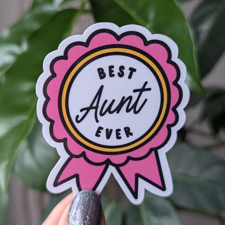 Best aunt ever sticker, pregnancy announcement merch for wholesale by Moonlit Creations
