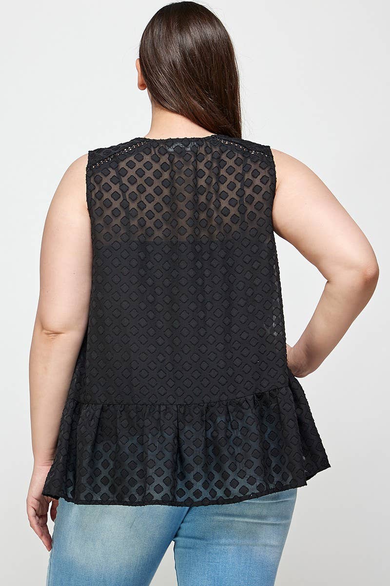 Haute Fox Plus Size & Contemporary - Vente Tunique – femme - Tunique volantée à bordure en crochet de grande taille - Vêtements grande taille7