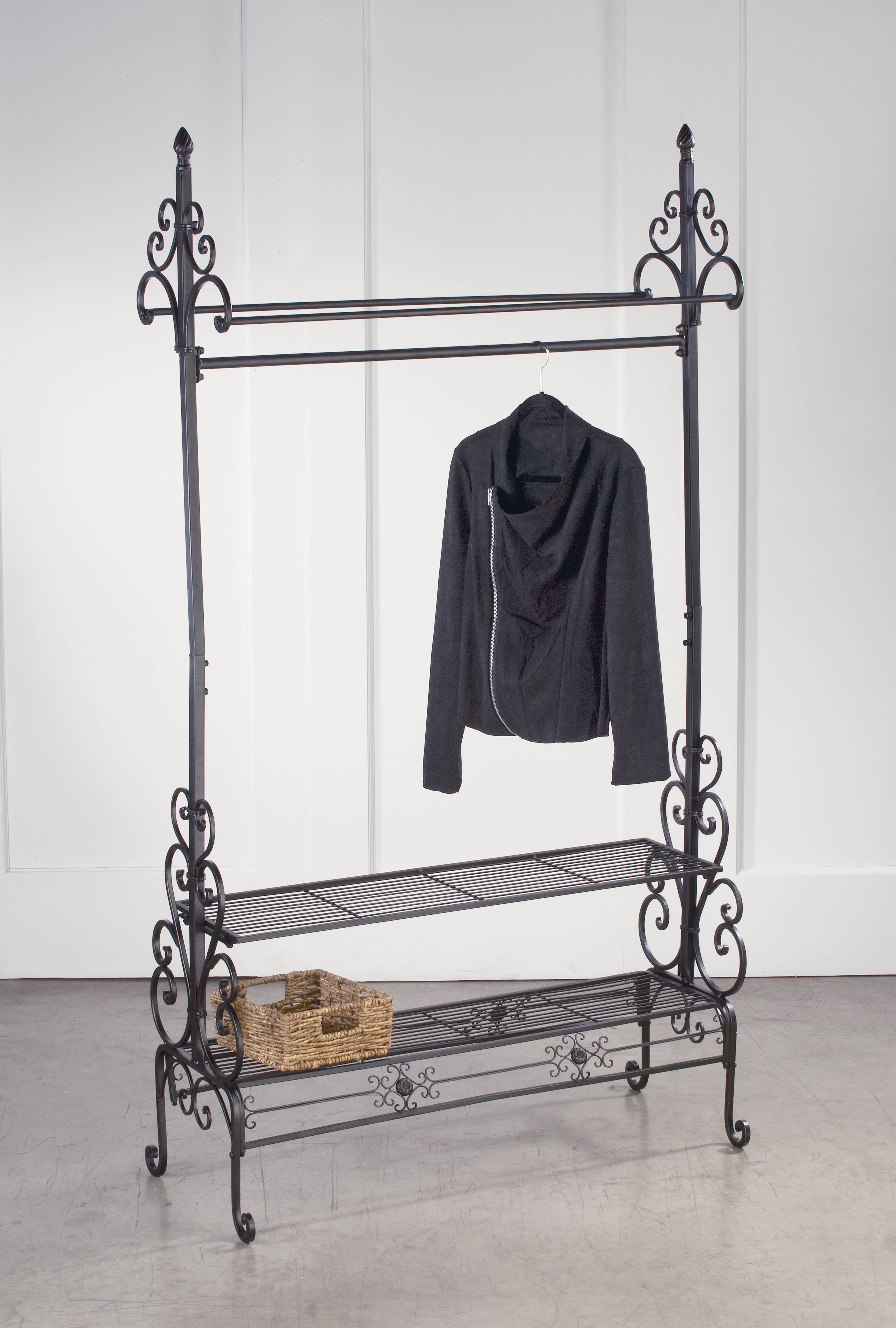 Brown Metal Garment Floor Rack for wholesale on Faire2