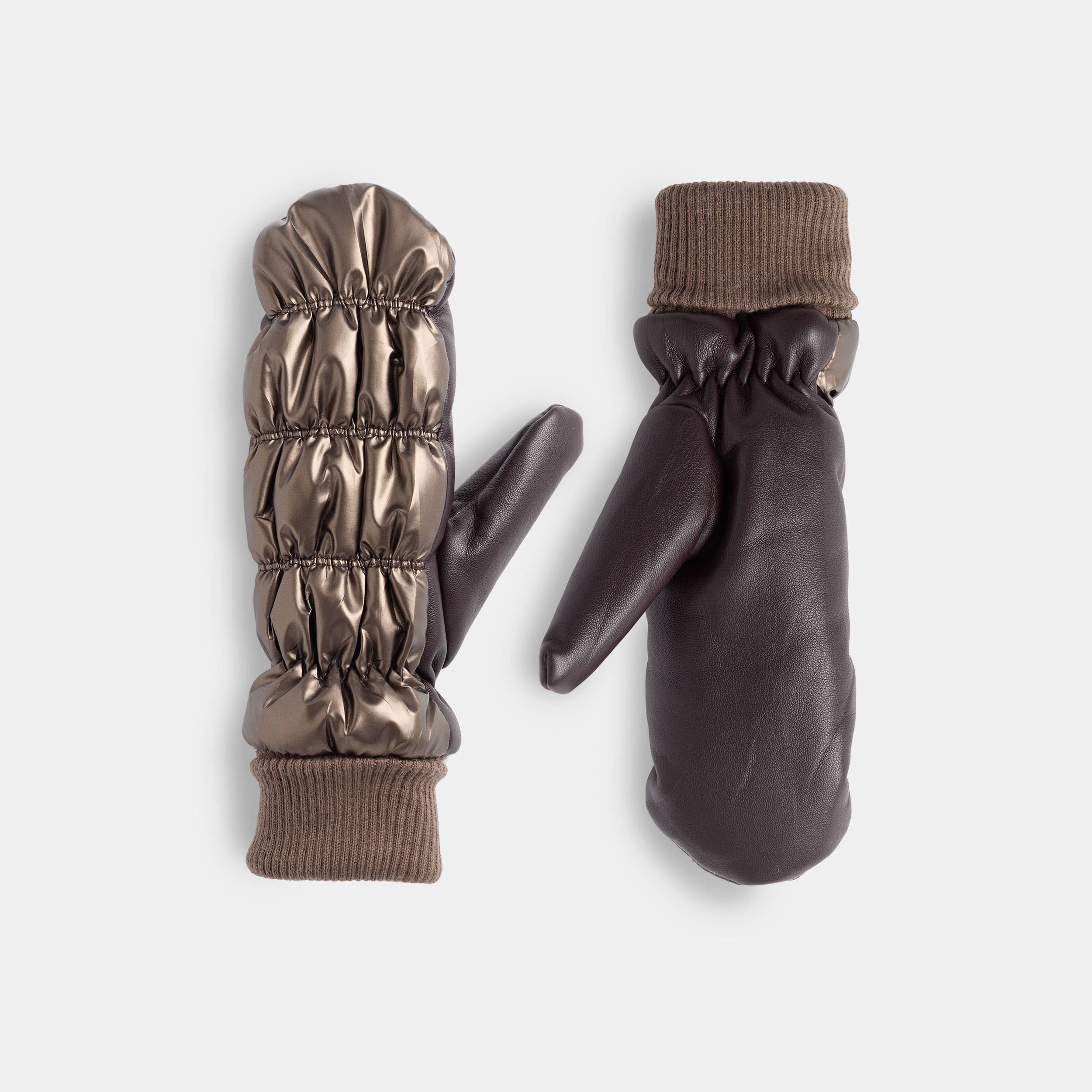 COCO + CARMEN - Wholesale Gloves - Women's - Faux Leather Puffer Mitten2