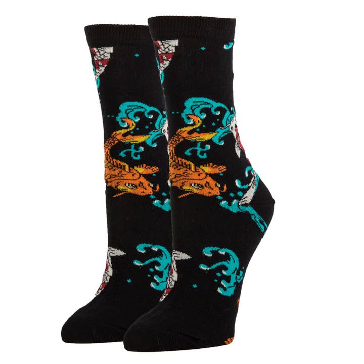 Koi Fun | Women's Cotton Crew Funny Socks for wholesale by Oooh Yeah/Sock It Up/Oooh Geez Slippers