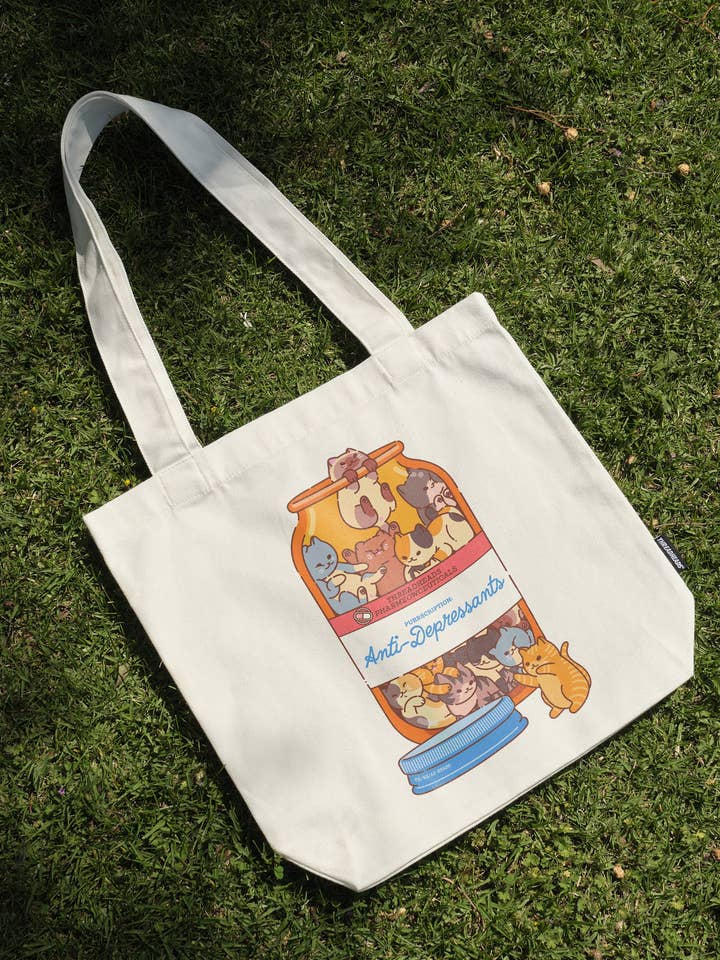 Anti-Depressants Tote Bag for wholesale by Threadheads