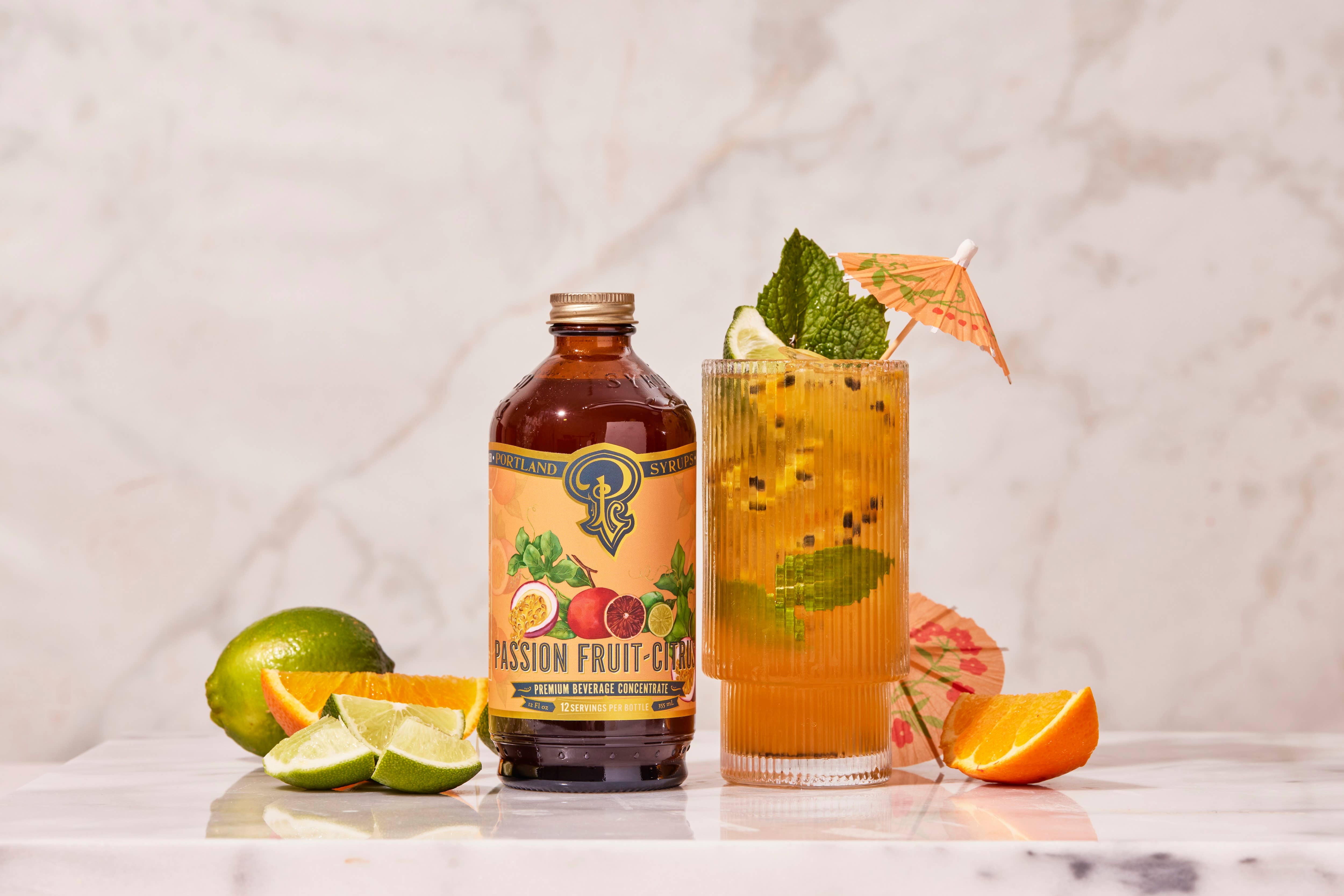 Portland Syrups – Großhandel Cocktailmischung/-sirup – Passionsfrucht-Zitrussirup 12 Unzen - Cocktail-/Mocktail-Mixer6