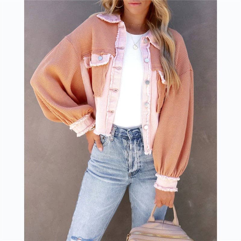 Mirazshoes WholeSale - Venta al por mayor Chaqueta - Mujer - Chaqueta de patchwork de moda para mujer1