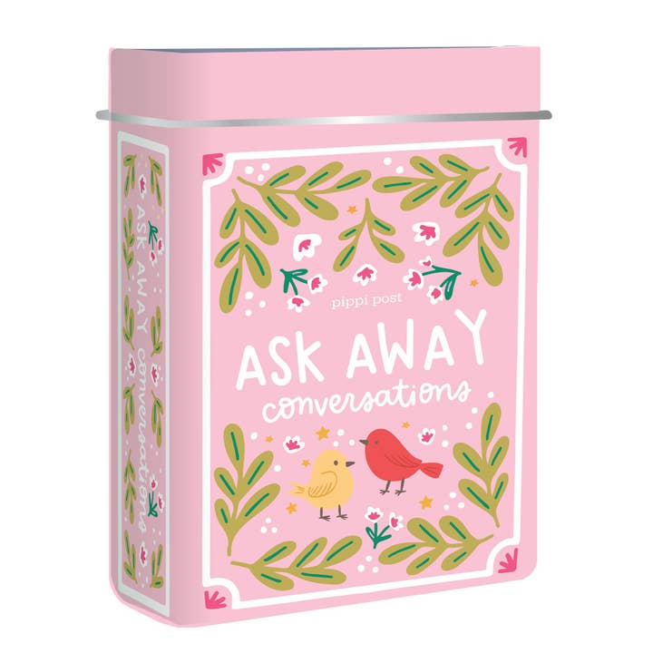 Ask Away Conversation Cards - Deck of Cards + Storage Tin for wholesale by Pippi Post
