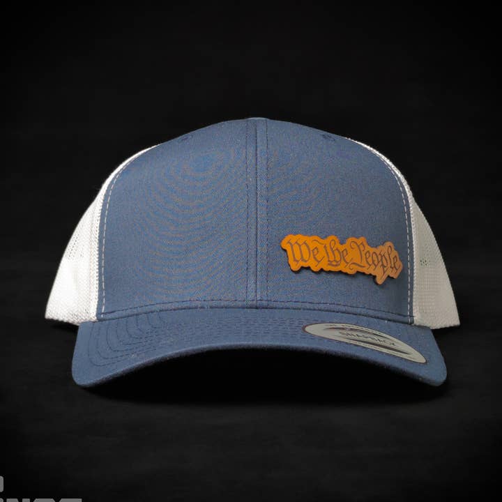 We The People Leather Patch Hat for wholesale by Snag Customs