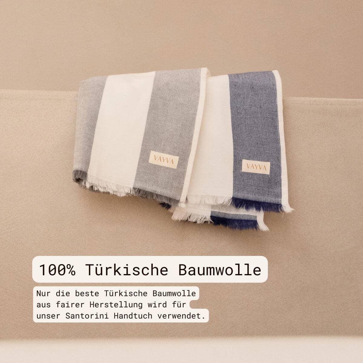 VAYVA - Vente Serviette de plage - Serviette éponge rayée Santorini en coton6