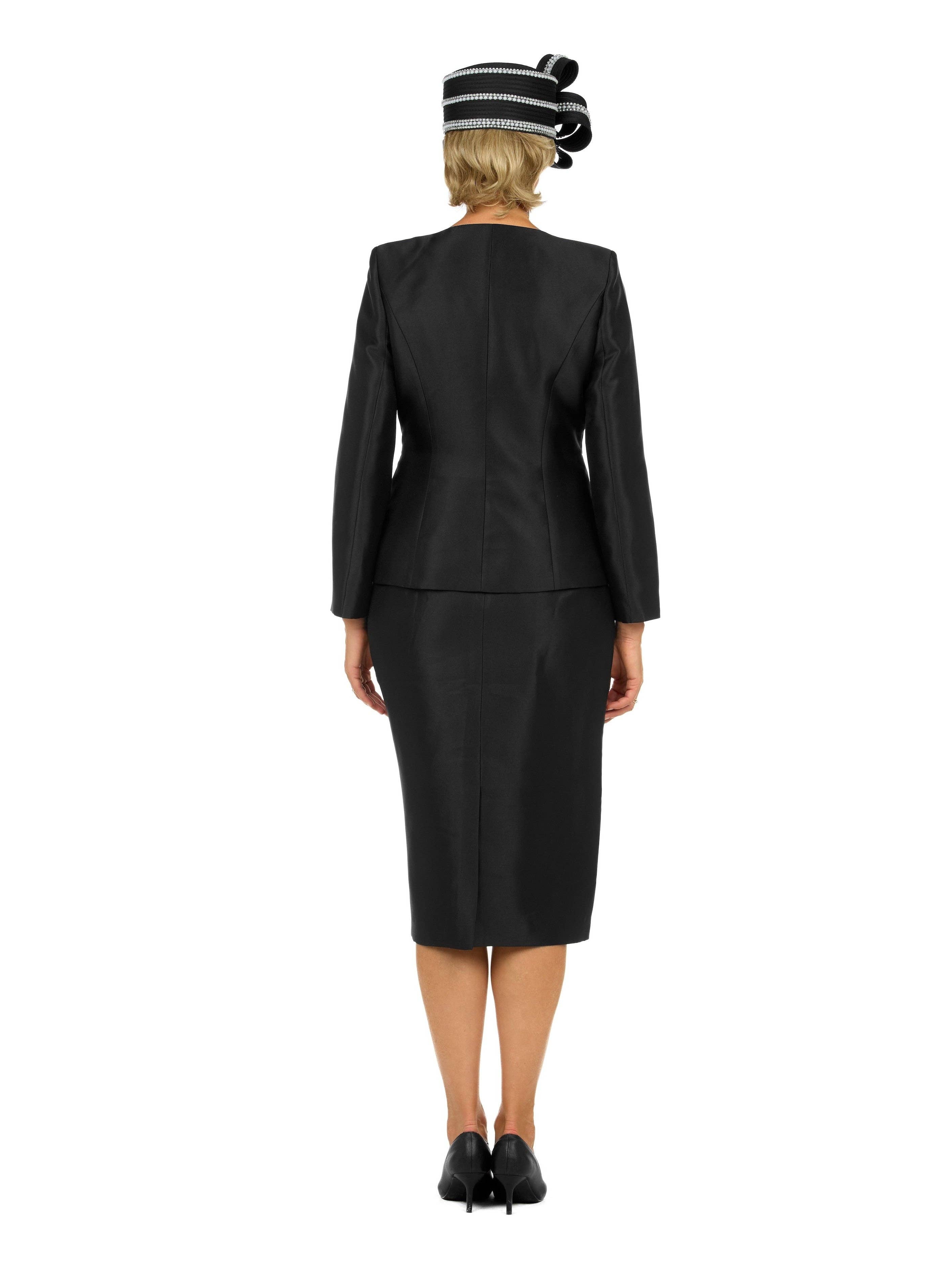 Giovanna - Wholesale Suit Set - Women's - 3pc Silky Twl Collarless Peplum Jkt Skt Suit-Plus5