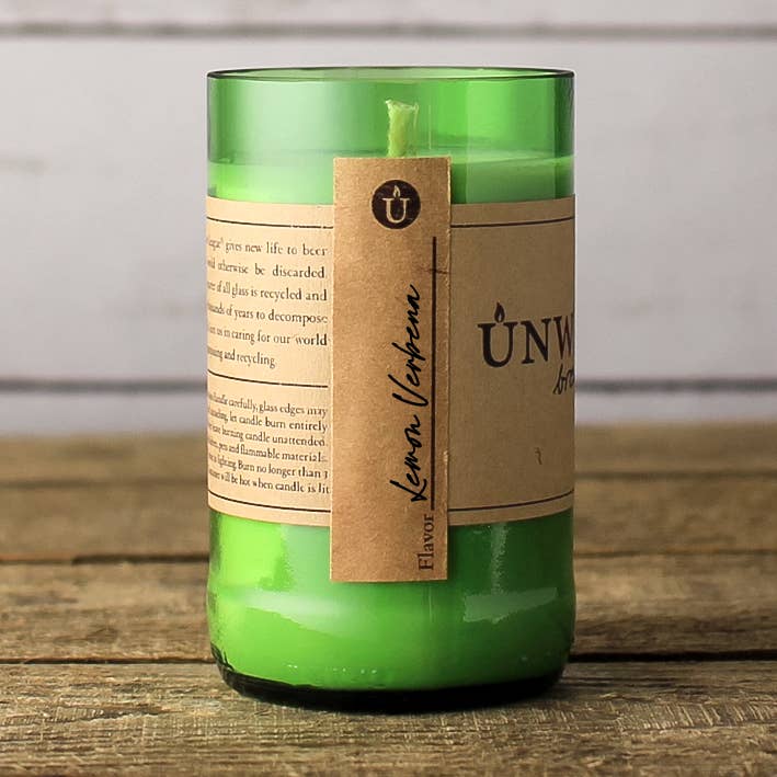 Lemon Verbena Brew League - Beer Bottle Candle for wholesale by Unwined Candles