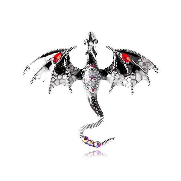 Magnifique Hearts - Wholesale Brooch - Fantasy Dragon Brooch – Enamel & Rhinestone Pin2