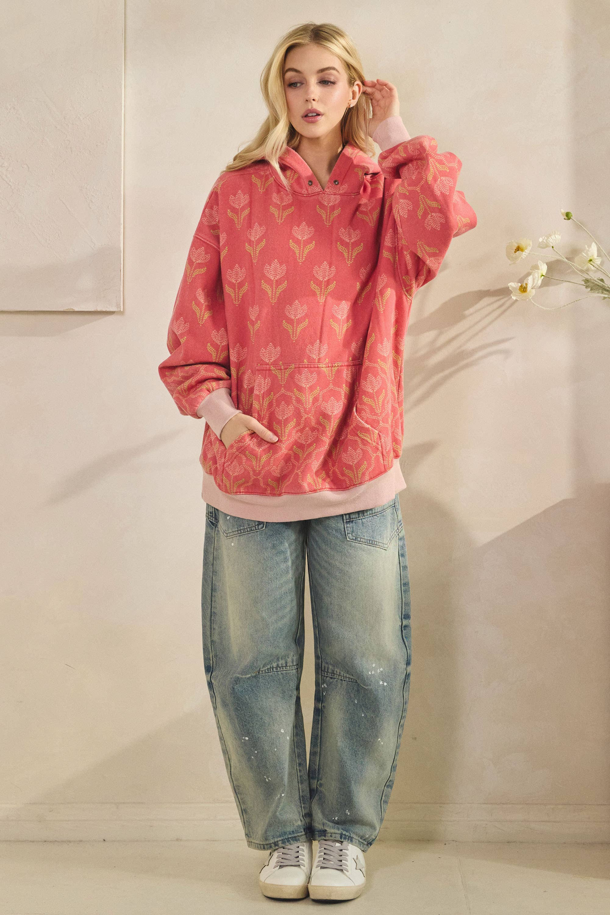 Veveret – wholesale Hoodie - Dam – Tryckt fleecehuvtröja30