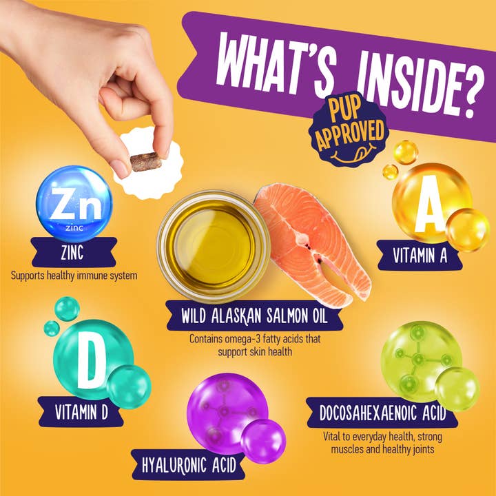 Dogline - Wholesale Pet supplement – Dog - Skin and Coat Support For Dogs 9oz Jar (120 count)6