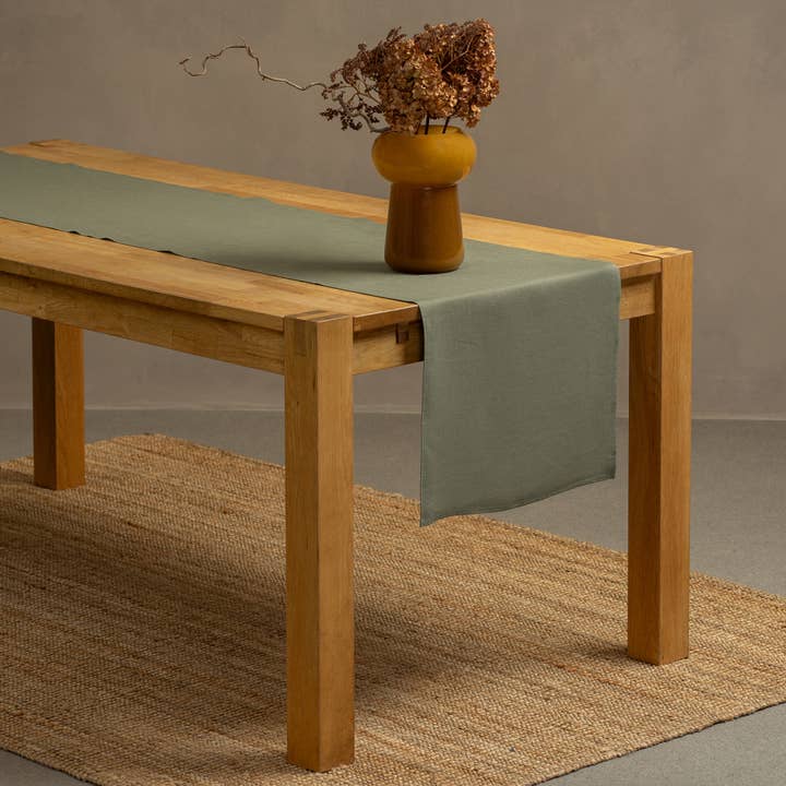 menique - Wholesale Table Runner - Linen Table Runner - Natural European Washed Table Linens