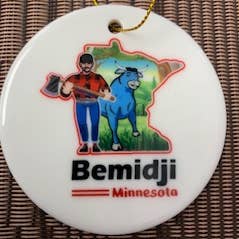 Bemidji Minnesota Paul & Babe prydnad för wholesale av Lumberjack Shack, LLC