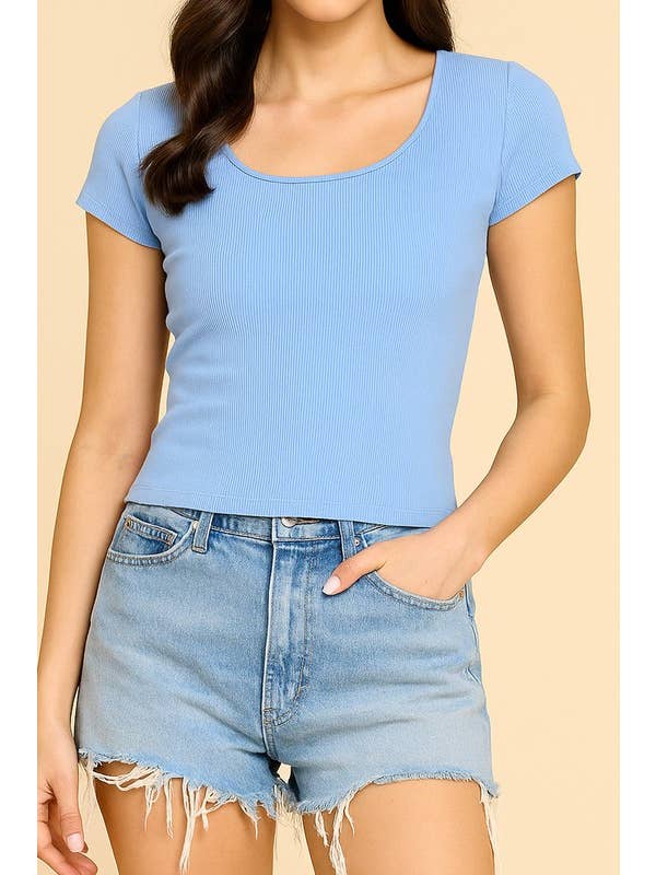 MIO WHOLESALE – Großhandel T-Shirt – Damen – JRUN01 RIPPEN-RUNDHALS-TOP7