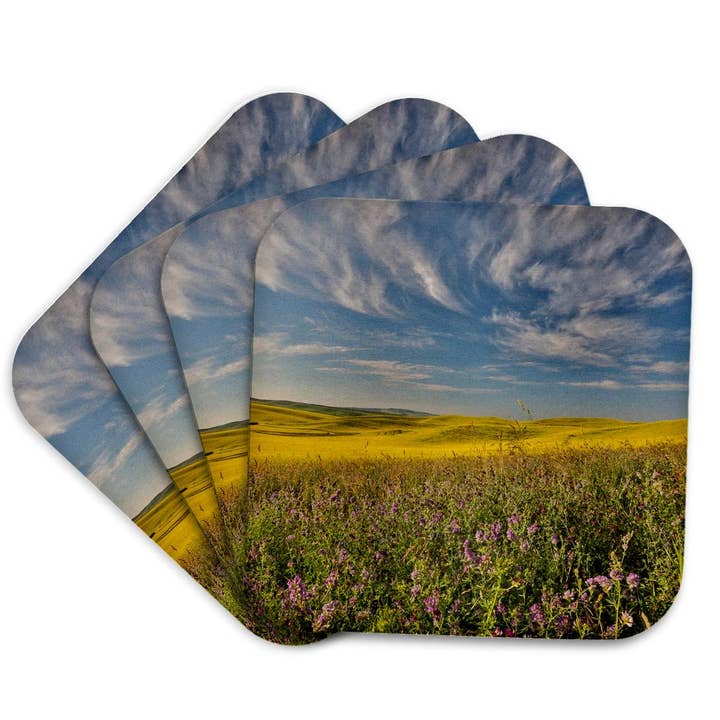 3dRose - Wholesale Coasters - 3dRose, Washington State, Palouse. Landscape of vetch and Canola fields., Coaster7