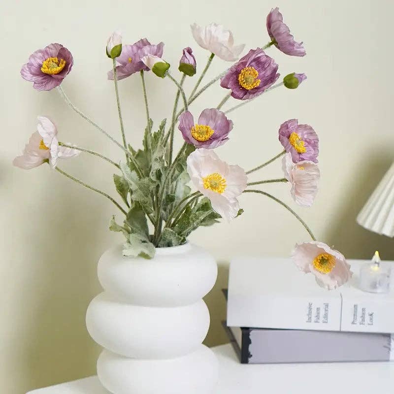 Huis Van Merken - Wholesale Artificial Flowers - Artificial Pink Poppy Flower with Buds – Silk Floral Stem for DIY, Home & Wedding Décor3