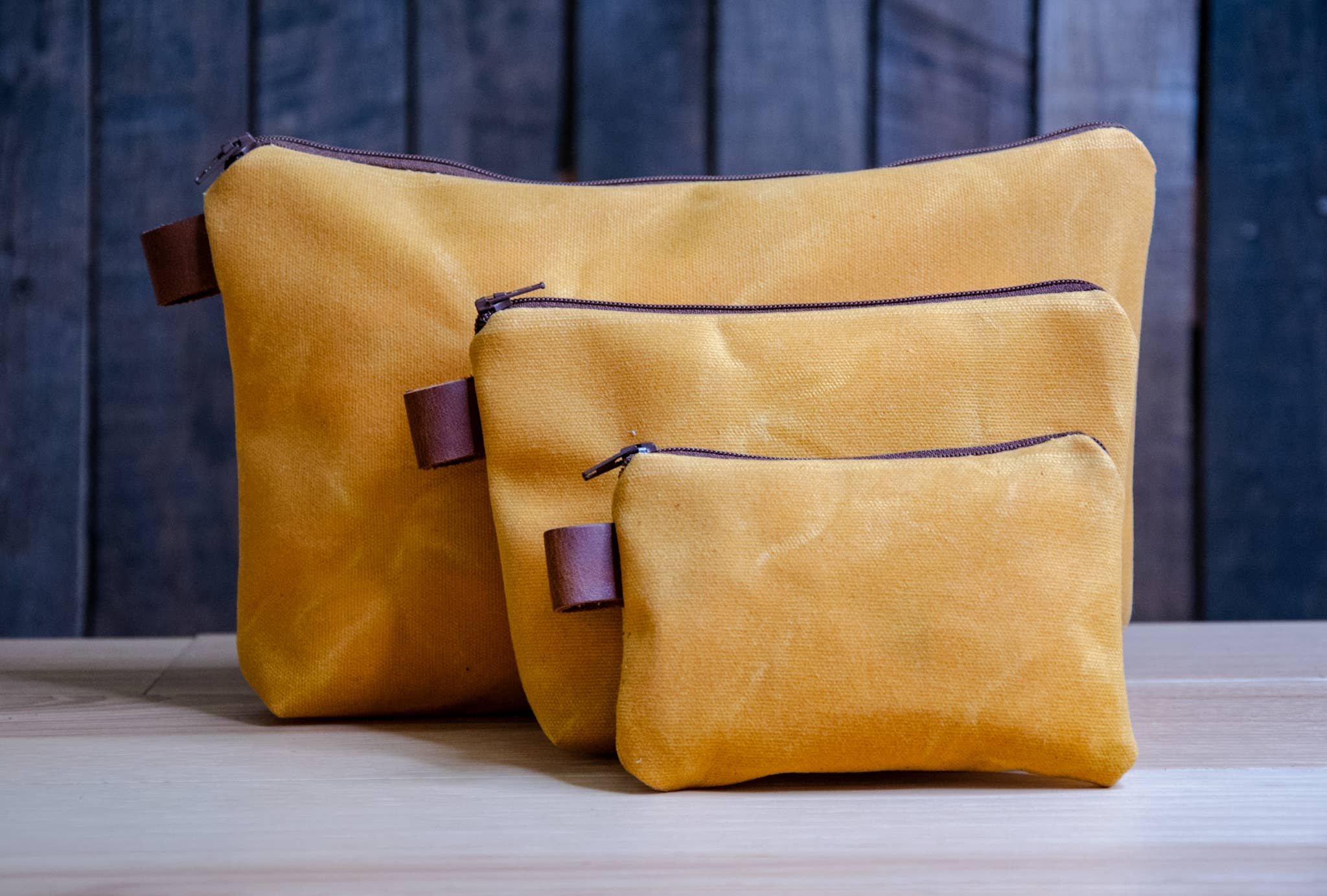 In Blue Handmade - Wholesale Pouch - Unisex - Large Handmade Waxed Canvas Zipper Pouch6