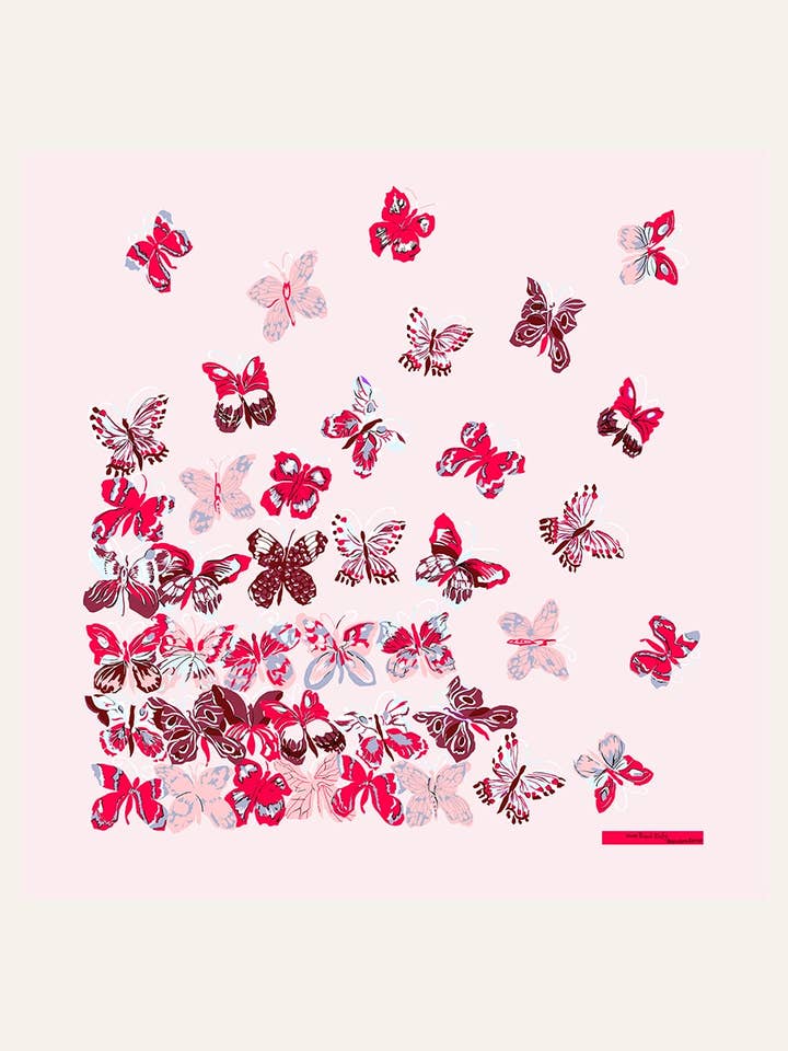 Square 90 - Dufy - Butterflies for wholesale by Brochier Soieries