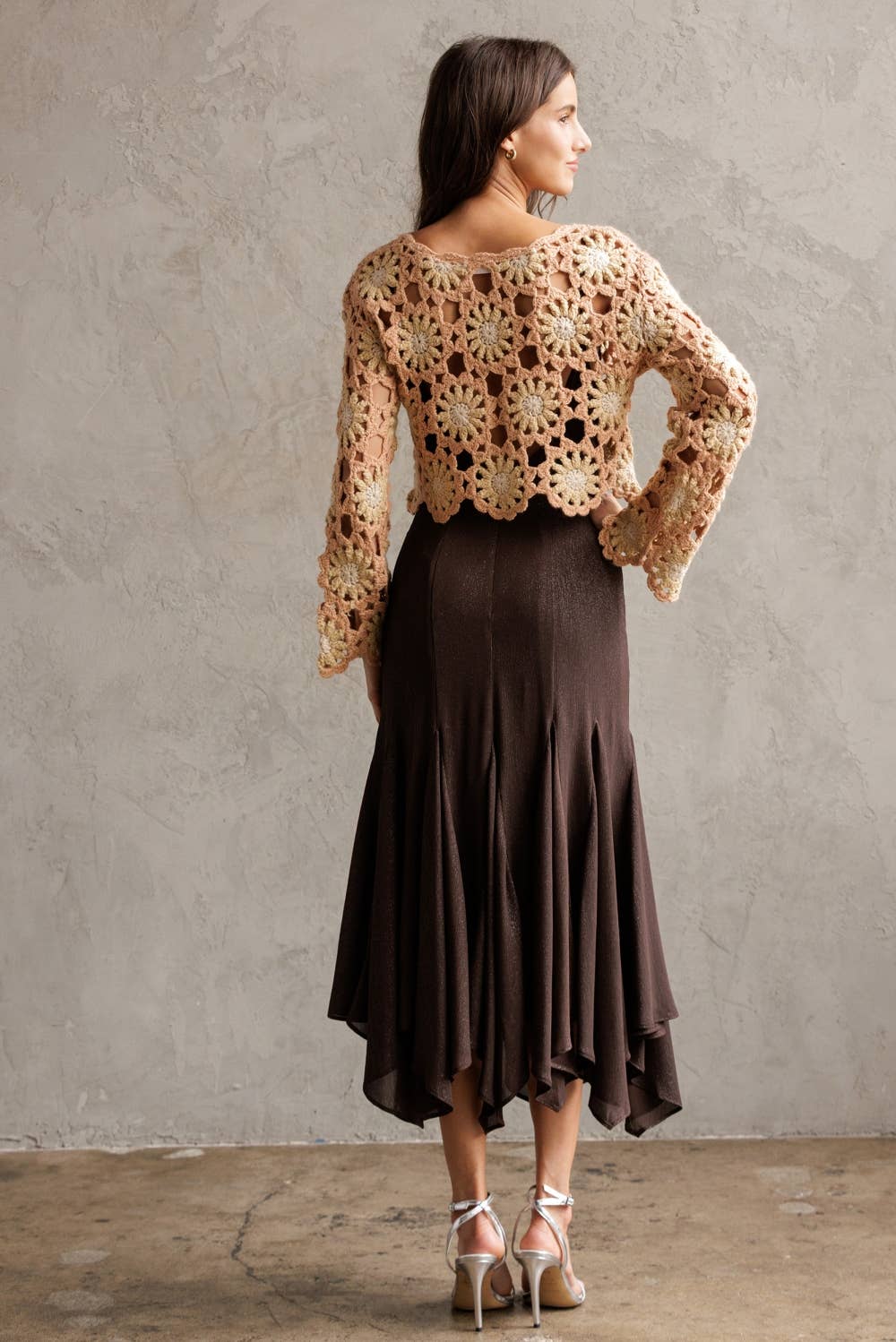 STORIA - Wholesale Knit Sweater - Women's - JT4104-1-CROCHET FLOWER LONG SLEEVE CROP TOP6