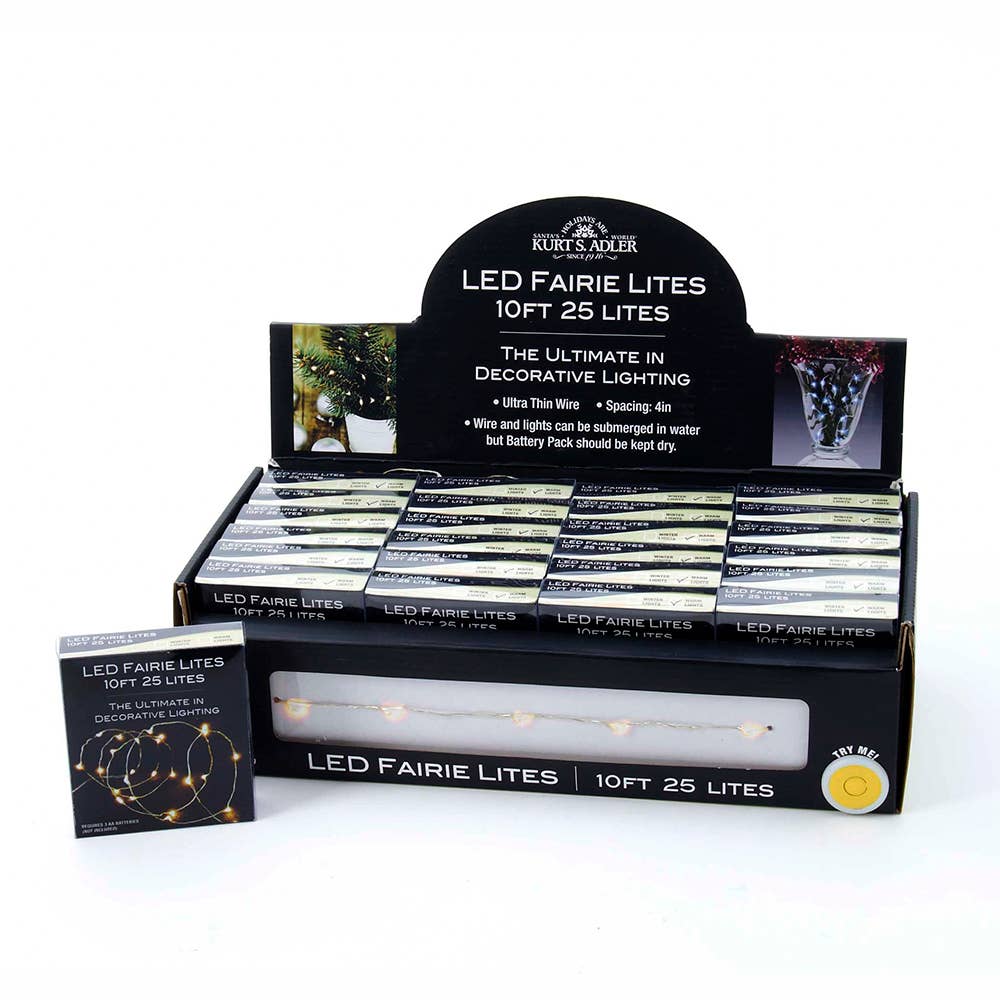 Kurt S. Adler, Inc. - Wholesale String Lights - BATTERY OPERATED LED 25/L WARM WHITE FAIRIE LIGHTS1