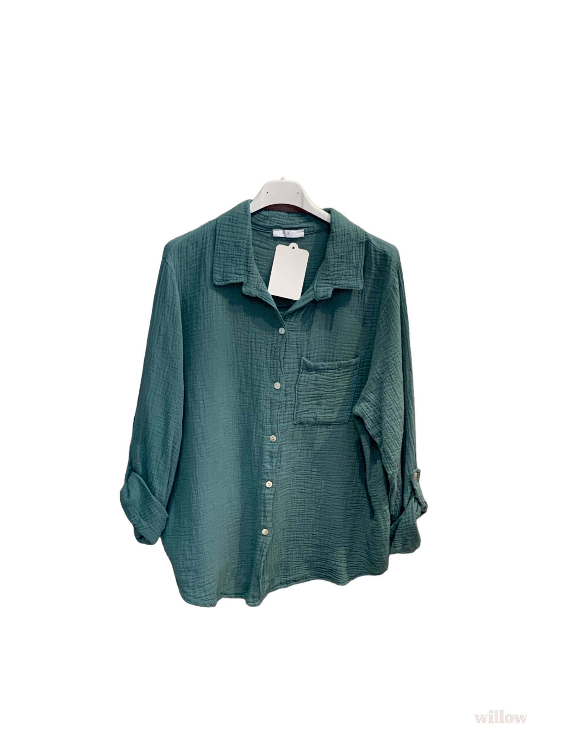 Moonsun - Venta al por mayor Camisa con botones - Mujer - Camisa de algodón batista con botones #52709