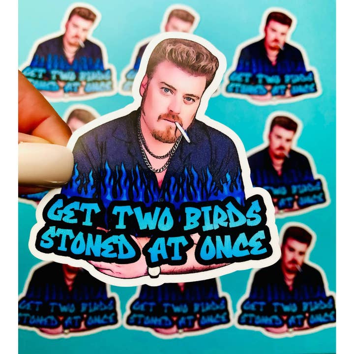 Otto's Grotto - Wholesale Sticker - Trailer Park Boys Ricky Sticker | Get Two Birds Stoned