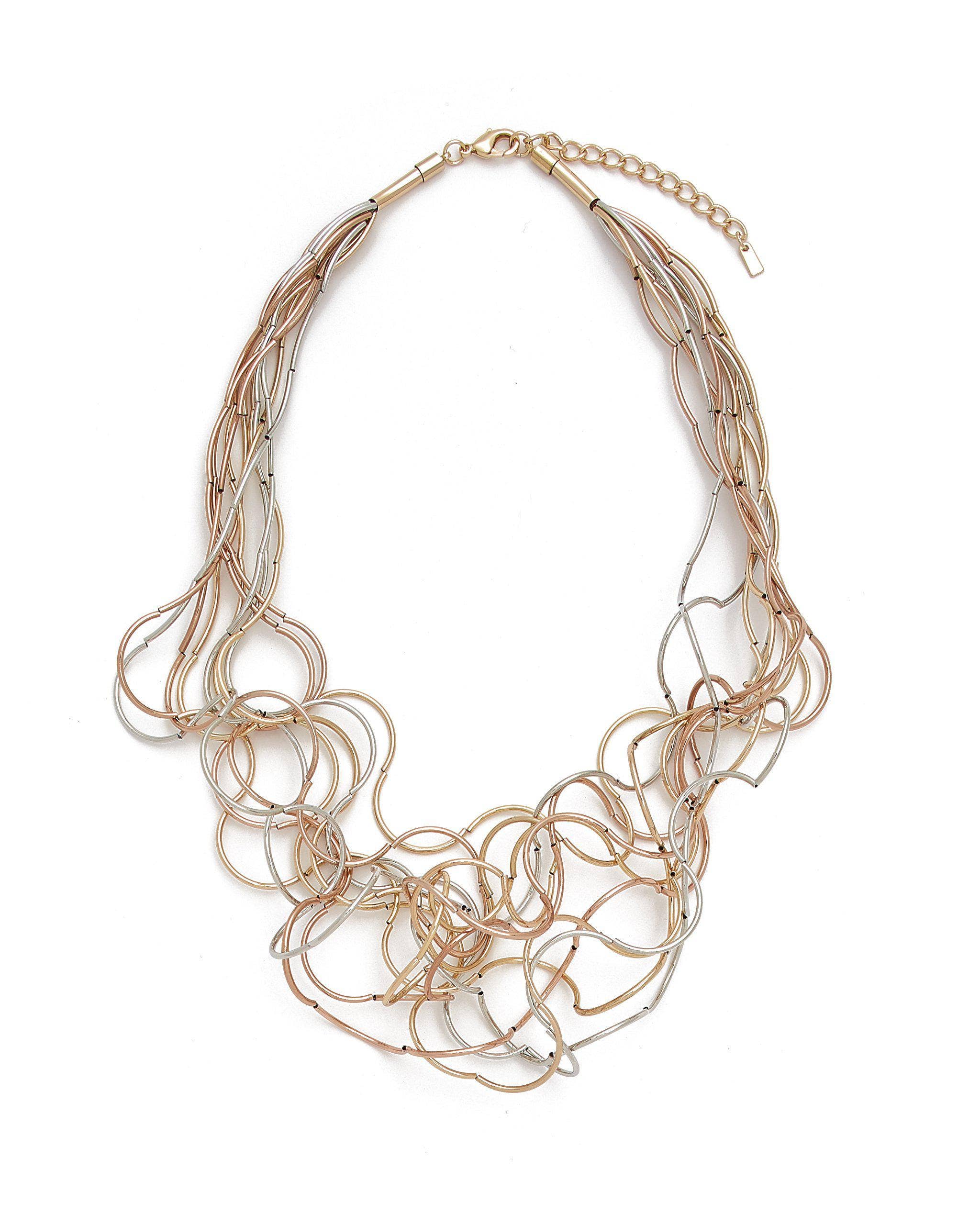 Kosa Jewels – wholesale Link & chain necklace – Angelica Multi Strand Swirly Tumbled Necklace6