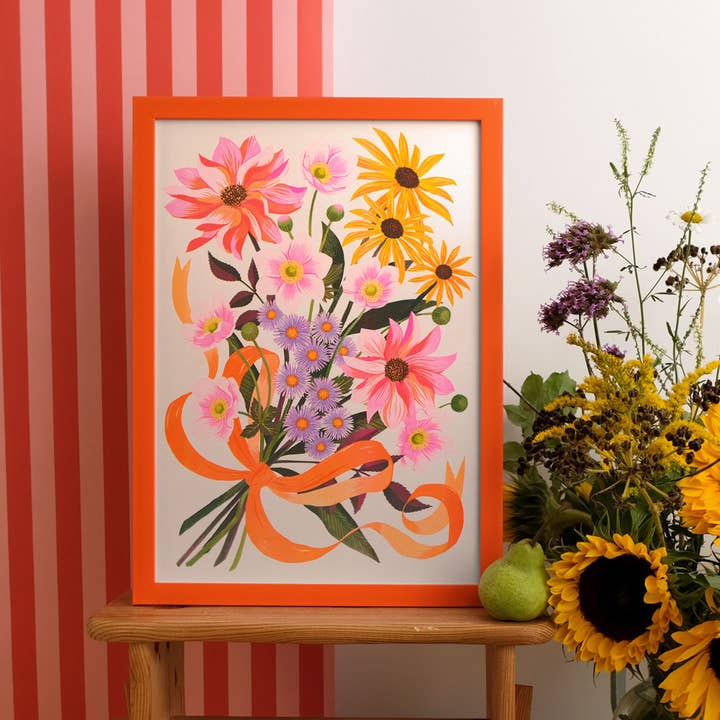 Printer Johnson Ltd – wholesale Art print – Autumn Bouquet | A3 Risograph Print, wall art | Floral2
