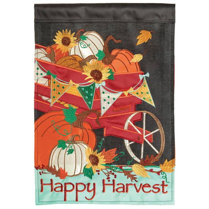 Happy Harvest Double Applique Garden Flag for wholesale by Magnolia