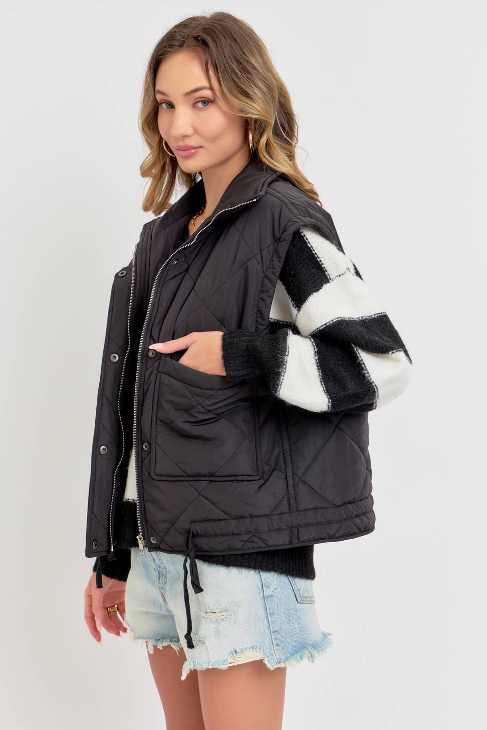 Sweet Lovely by Jen - Vendita all'ingrosso Gilè imbottito - Donna - GILET OVERSIZE IN PIUMINO TRAPUNTATO 26