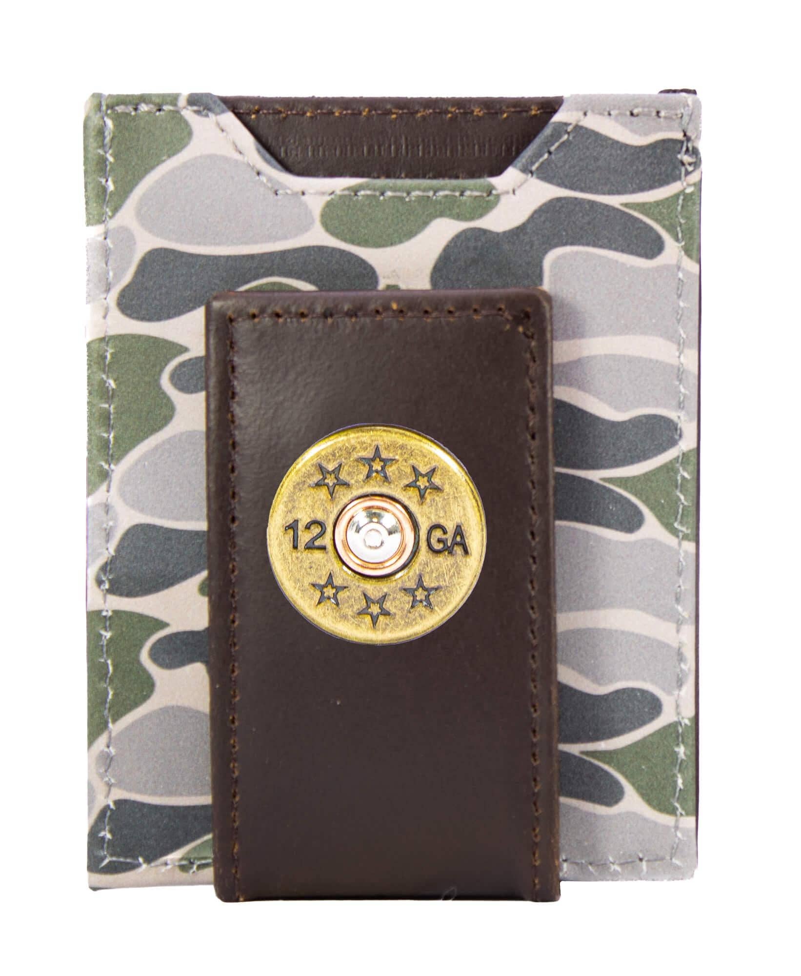 Zep-Pro - Wholesale Wallet - Men's - Shotshell Men's Magnetic Front Pocket Old School Camo Leather Wallet.0