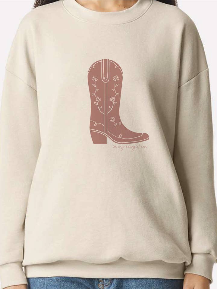 In My Cowgirl Era Crewneck Western Sweatshirt Cowboy Boots for wholesale by Rad Vibes Only