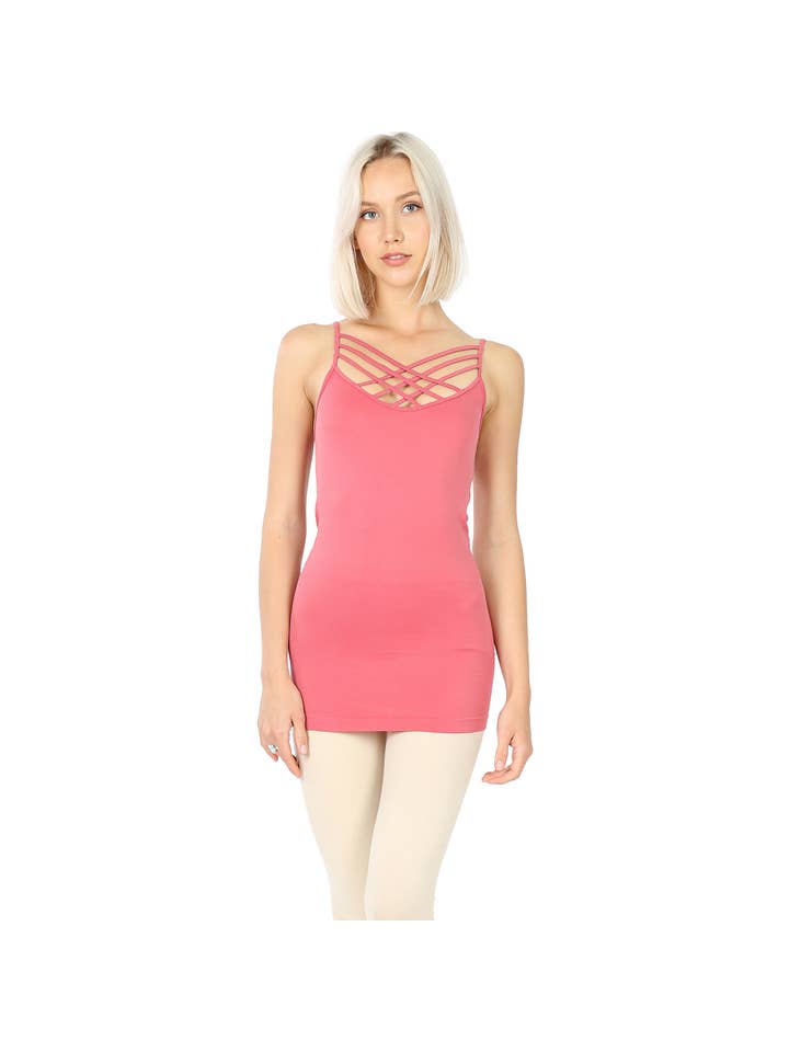 42POPS - Wholesale Camisole - Women's - `.Seamless Triple Criss Cross Front Cami33