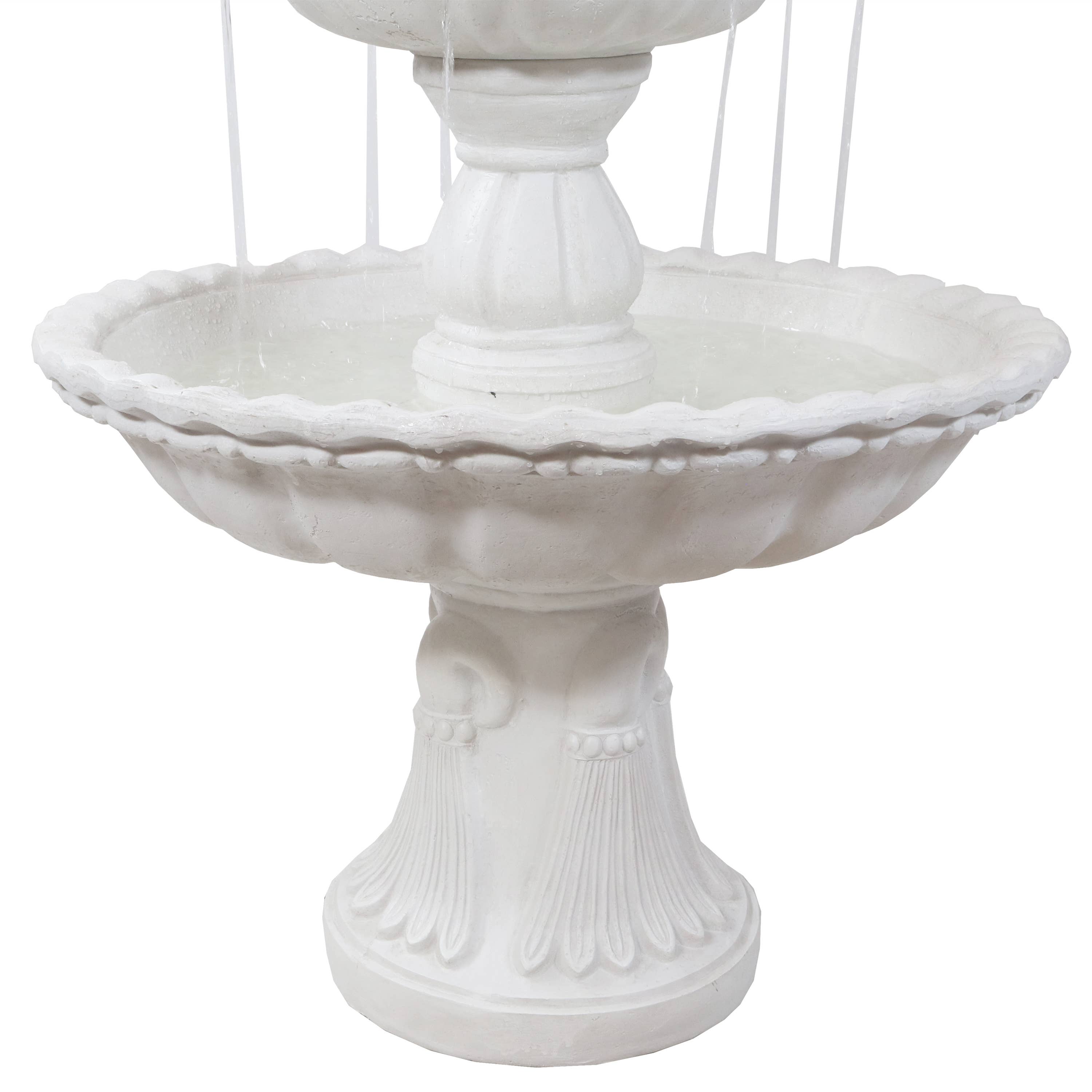 Sunnydaze Decor - Vente Bibelots/décorations d'extérieur - Bienvenue Fontaine d'extérieur à 3 niveaux en fibre de verre - Blanc9
