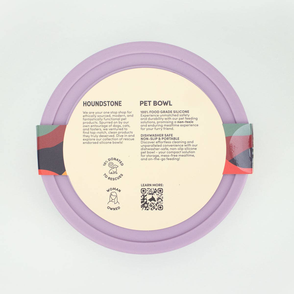ADC Houndstone & Co. - Wholesale Pet Bowl - Cat/Dog - Food Grade Silicone Dog Bowl - Mauve, 4.5 Cups Volume, Dishwasher Safe, Non-Slip4