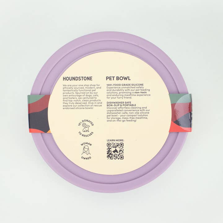 ADC Houndstone & Co. - Wholesale Pet Bowl - Cat/Dog - Food Grade Silicone Dog Bowl - Mauve, 4.5 Cups Volume, Dishwasher Safe, Non-Slip4