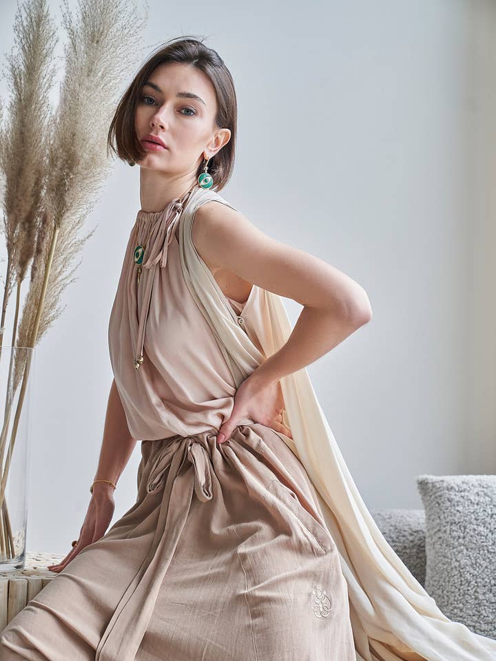 Desert Sandstone Mystical Mirage kaftan for wholesale on Faire