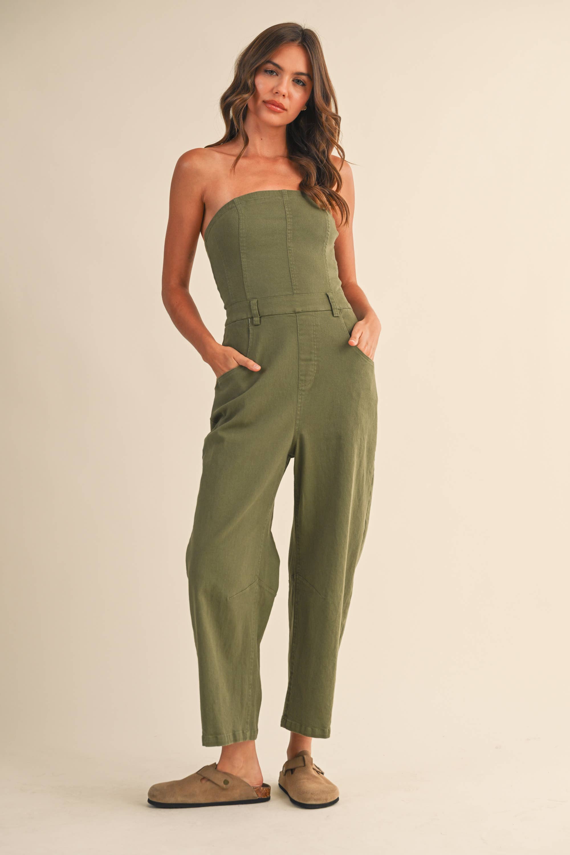 Klesis - Wholesale Jumpsuit - Women's - IJP3099-G STRAPLESS BARREL PANTS JUMPSUIT6