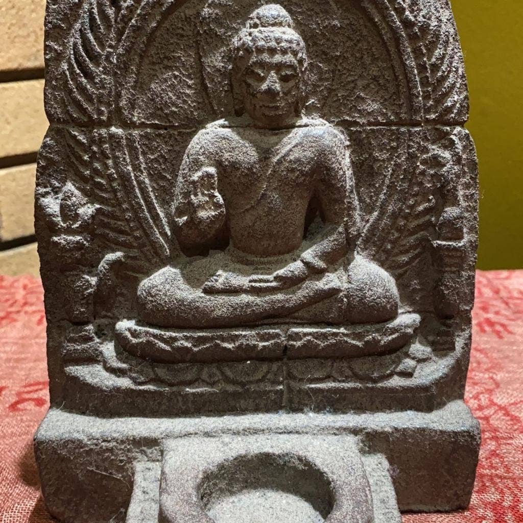 Multicolor Volcanic Ash Buddha Statue Candle Holder for wholesale on Faire1