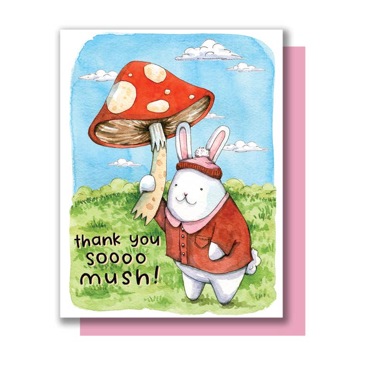 Thank You So Mush Mushroom Thanks Card for wholesale by Paper Wilderness