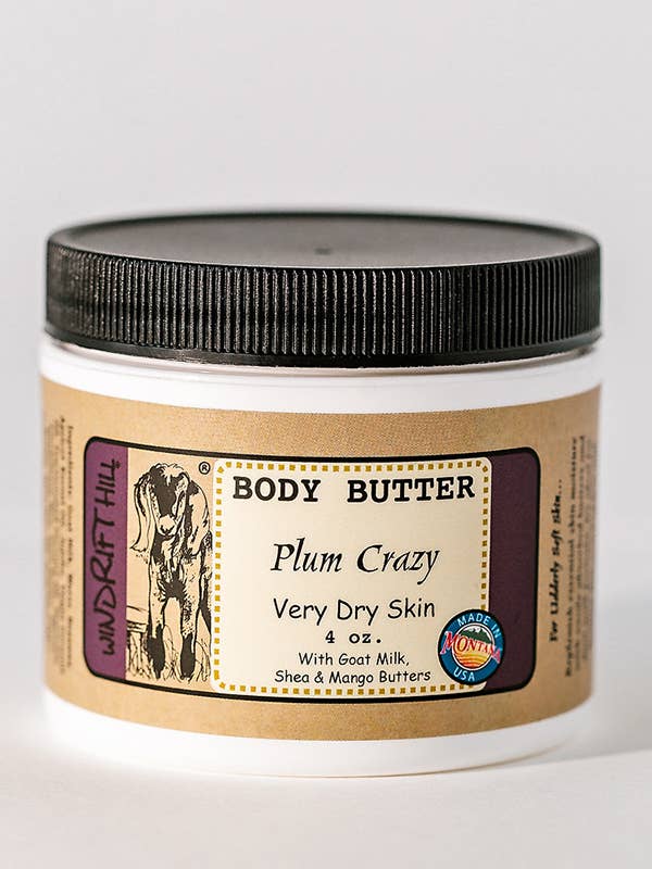 Plum Crazy Goat Milk Body Butter for wholesale by Windrift Hill Goat Milk Skincare